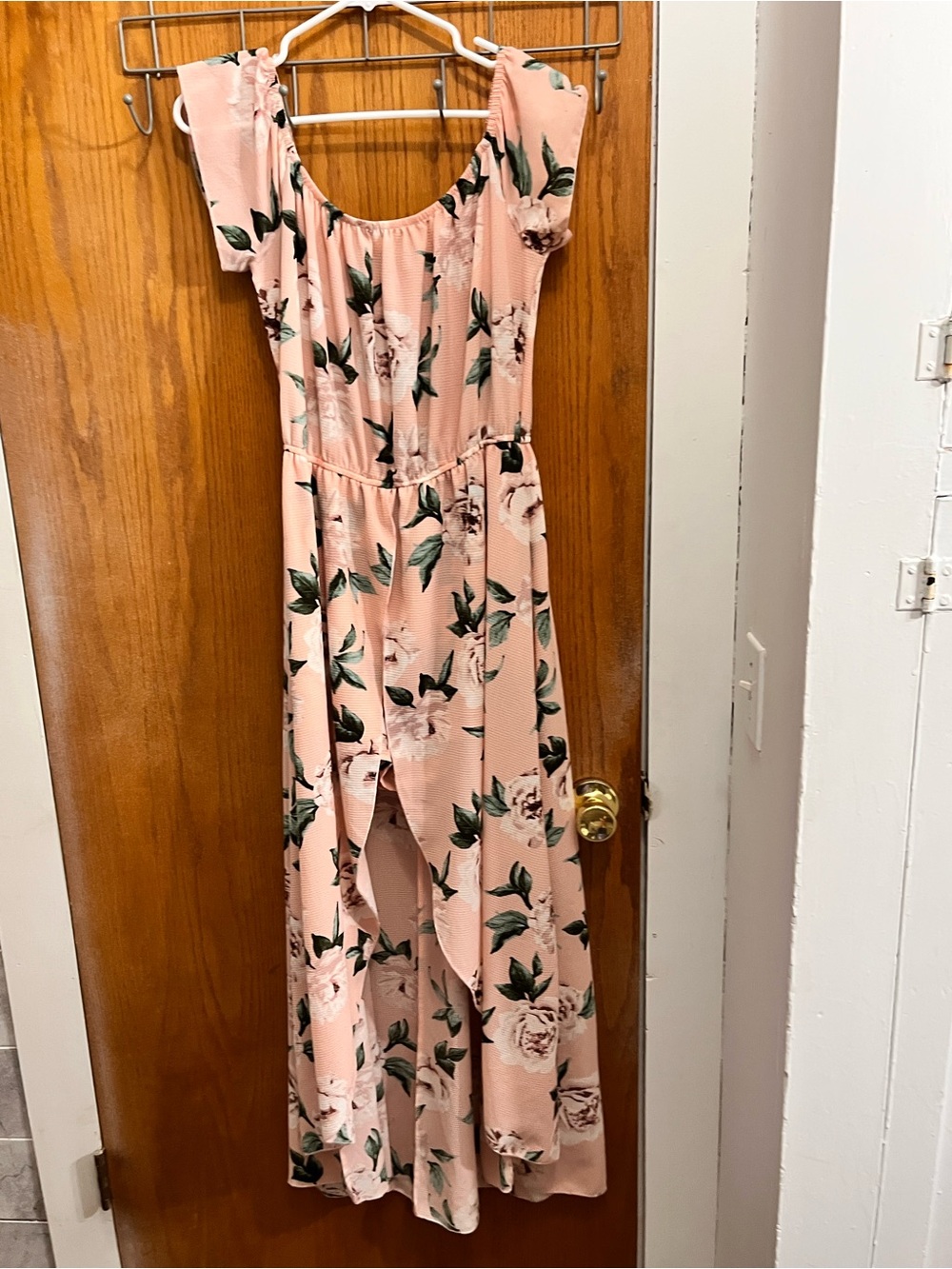 Smocked Waist Pink Floral Off-Shoulder Jumpsuit